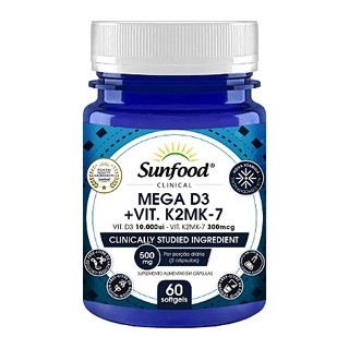 Mega D3 +VIT. K2 MK7 500mg 60 Softgels Sunfood