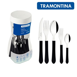 Faqueiro Tramontina Inox Talheres Leme 20 Peças Original Com Pote Multiuso em Oferta na Shopee