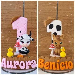 Vela Aniversário Fazendinha / Topo de Bolo/ Decoração Festa tema Fazendinha