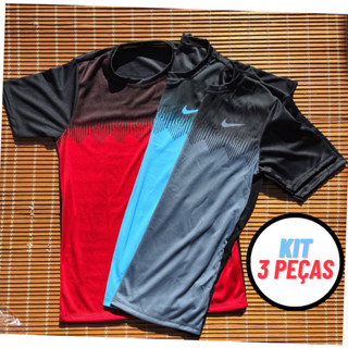 Kit 3 camisetas Masculina Estampada Esportiva
