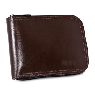 Carteira Masculina De Couro Legítimo Grande Com Fecho De Ziper em Oferta na Shopee