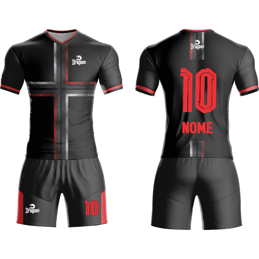 Uniforme Jogador Goleiro Futebol Camiseta e Calção Dry Lançamento Kit Modelo Cruz Futsal