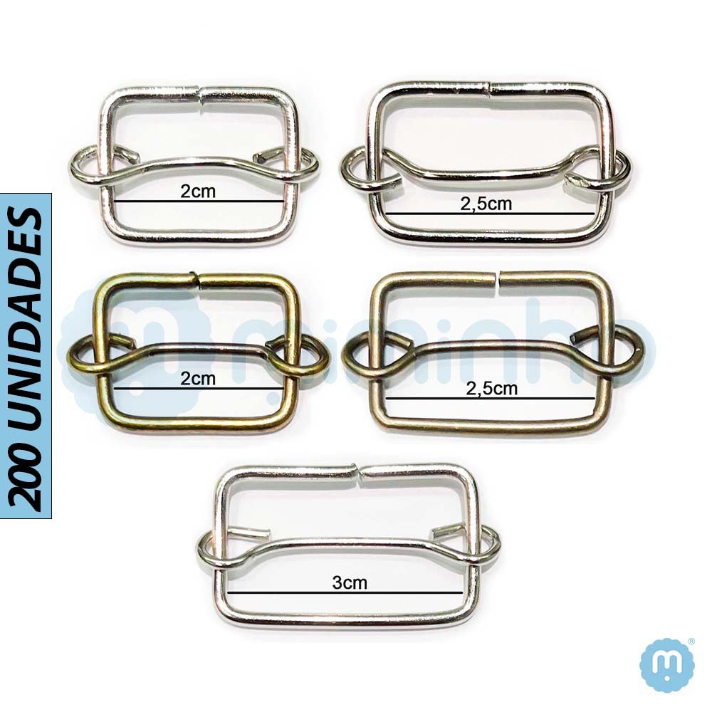 Regulador Bolsa 2cm, 2,5cm e 3cm - Fino - Niquelado e Ouro Velho - Metal - 200 PÇS em Oferta na Shopee