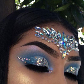 KIT 4 ADESIVOS STRASS CRISTAL FACIAL CARNAVAL FESTA FANTASIA