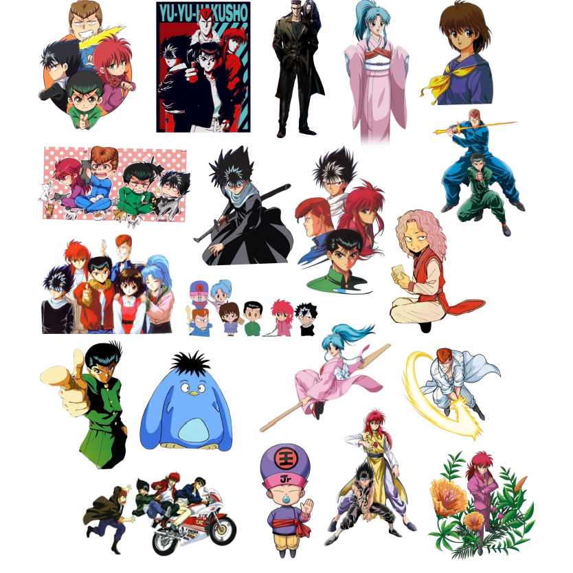 Adesivos YuYu Hakusho 20 Unidades Anime Kwabara Hiei Detetive Espiritual Netflix Kurama Yusuke em Oferta na Shopee