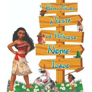 1 DISPLAY PLACA MOANA PERSONALIZADA 90CM em Oferta na Shopee