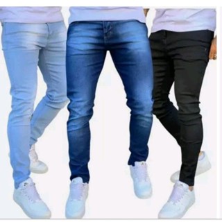 Kit 2 Calças Jeans Masculina Slim Elastano