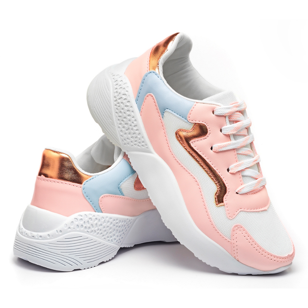 Tênis Feminino Vili Chunk Urban Casual Confortável Rosa