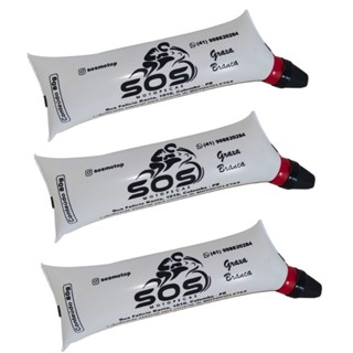 Kit 3 Graxa Branca Lubrificante Corrente De Moto Transmissão