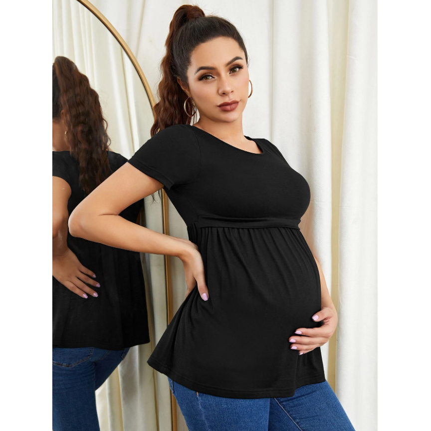 Bata Amamentação Drapeada para Gestantes em Oferta na Shopee