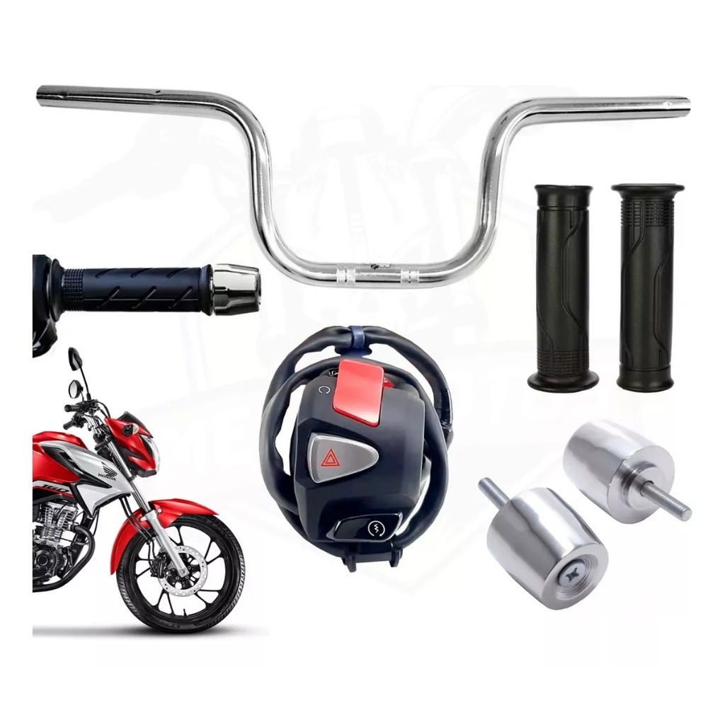 Kit Guidão Manopla Cargo Punho Plug Cb500 Peso Pcx Titan 160 Cargo Start Fan