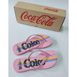 Chinelo Sandália Slim Feminino de dedo adulto Estampada solado borracha varias cores Coca-Cola
