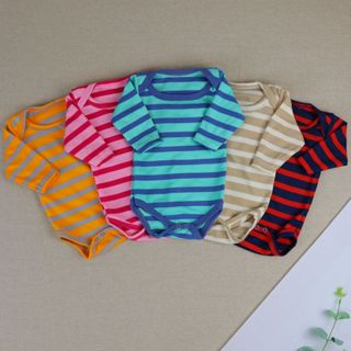 Body de Bebê Infantil Manga Longa Malha Listrado - (P/M/G)