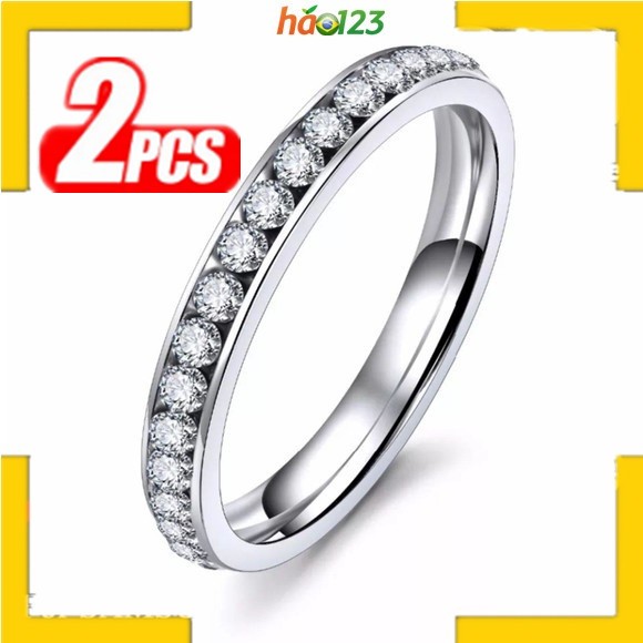 KIT Com 2 Anel em Aço inox prateado em strass /anel antialergico em Oferta na Shopee