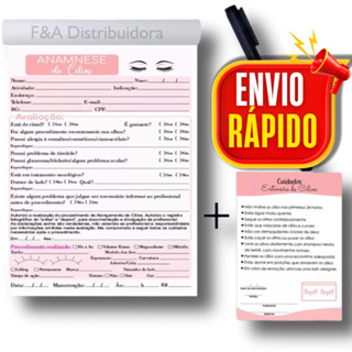 Kit Ficha de Anamnese de Cílios + Bloco de Cuidados Termo de responsabilidade Envio Imediato em Oferta na Shopee