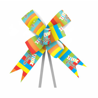 Laço Facil Pronto Gravatinha Presentes Maxi Feliz Páscoa 24mmx50cm 10 Unidades