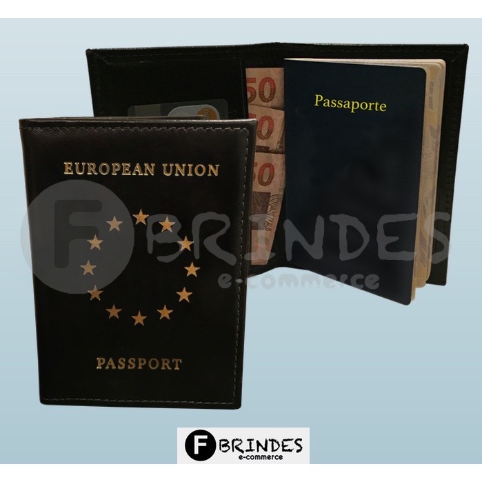 Capa de Passaporte União Européia (Logo dourado)