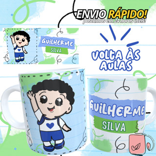 Caneca Infantil Escolar Volta às Aulas Com Nome - Polímero ( Plástico ) - Menino