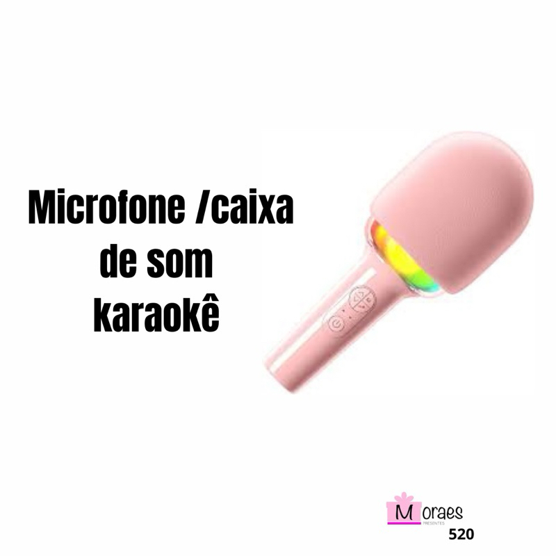 caixa de som e microfone karaokê 520