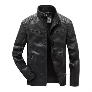 jaqueta de couro Pu Slin Fit masculina importada lançamento em Oferta na Shopee