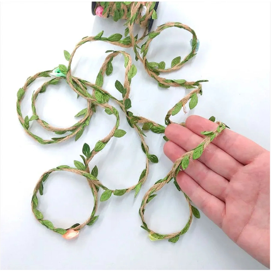 Fio Decorativo Juta com Folhas 3m para decoração de festa, natal e casamento - artesanato - Rizzo em Oferta na Shopee