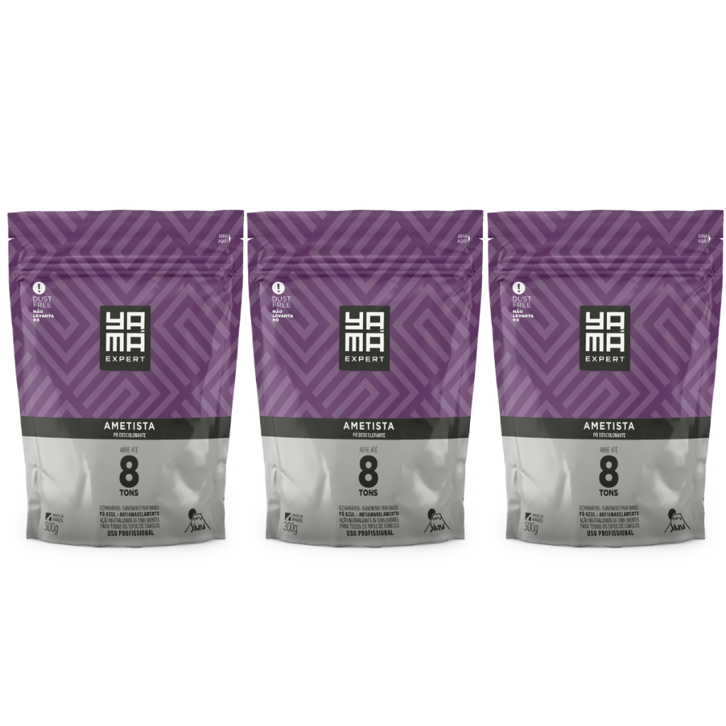 Pó Descolorante Ametista Refil 300g 3 Und em Oferta na Shopee