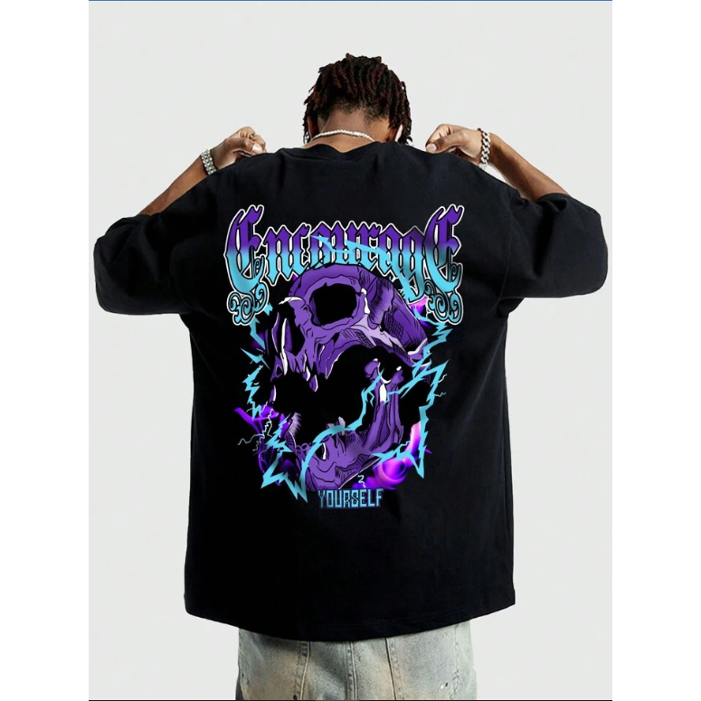 Camiseta Oversized Algodão Streetwear Larga Urso Premium Estmpa em Oferta na Shopee