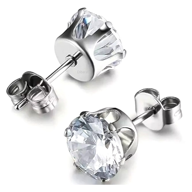 Brinco Aço Com Zircônia 10mm Grande Coroa Masculino Feminino Ponto De Luz Brilho Eterno em Oferta na Shopee