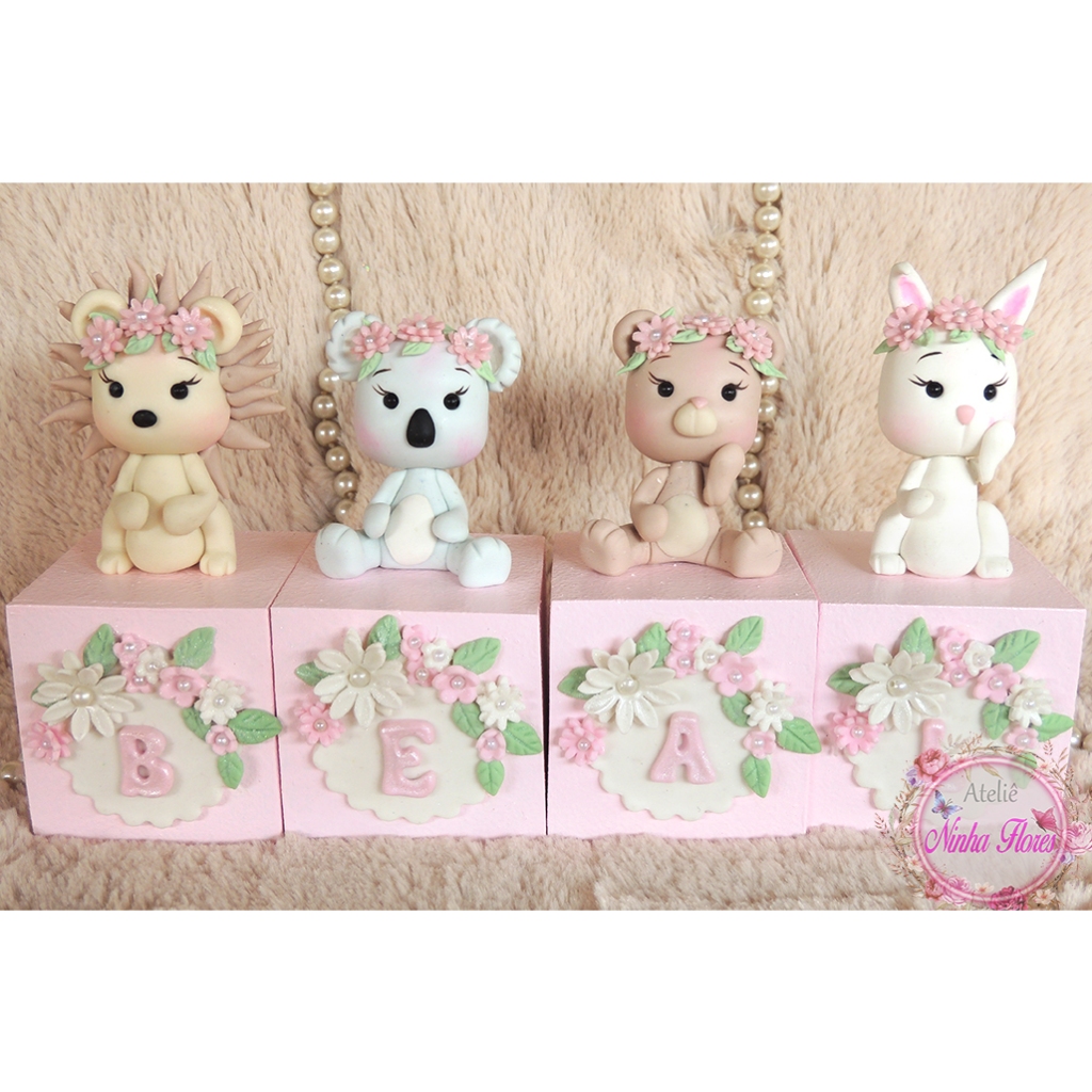 Cubo de MDF decorado biscuit / Cubo personalizado/ cubo Bosque Encantado/ Bosque/ bichinho do Bosque