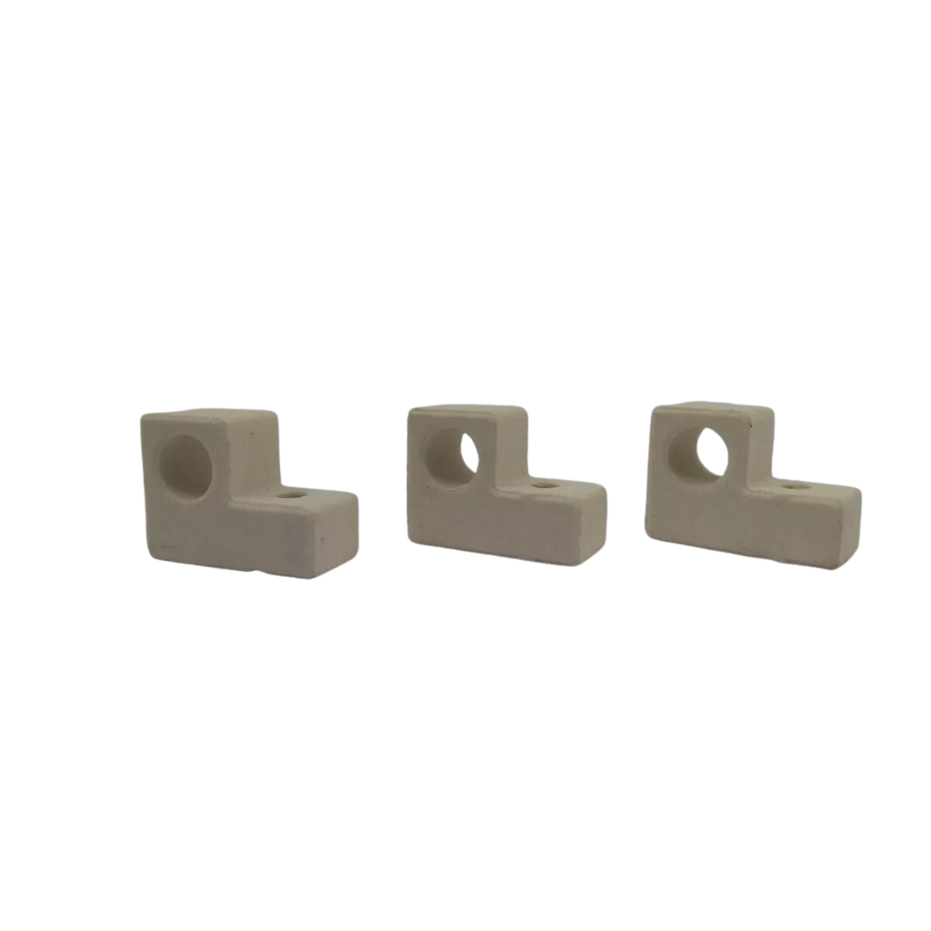 Kit C/3 Suporte Fixação Isolador De Porcelana/louça Para Resistência Do Forno Fischer