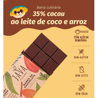 Barra de chocolate 35% cacau ao leite de arroz e coco - 1 KG