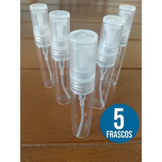 5 Peças Frascos de Vidro 5ml Spray Transparente Vidro Decants Perfumes