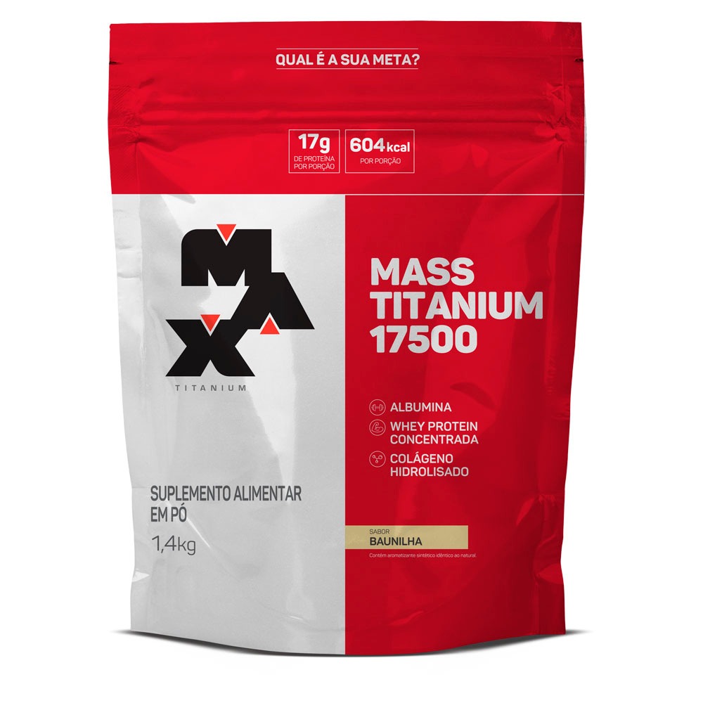 Hipercalórico Mass Titanium 17500 (Refil) - 1,4Kg - Max Titanium