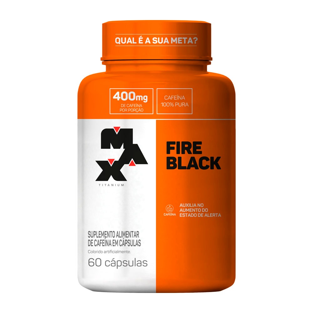 Termogênico Fire Black - 60 Cápsulas - Max Titanium - Health