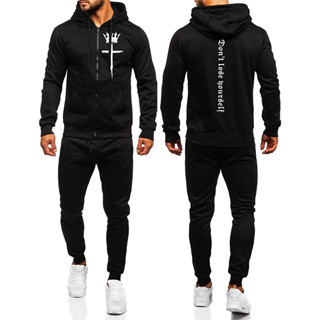 Blusa Moletom Cruz Com Coroa no Peito Escrito Nas Costa De Zíper de Frio