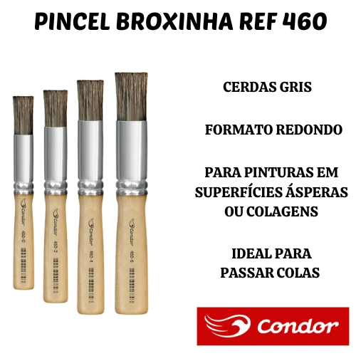 Pincel broxinha ref 460 Condor aplicador de cola, pintura, artesanato em Oferta na Shopee