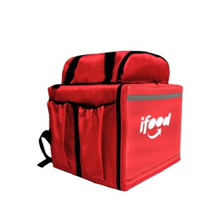 Bolsa Bag Mochila Motoboy Vermelha 45L Logo Ifood Vermelho