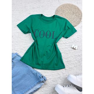 Blusa Feminina T-shirt 100% Algodão Gola Redonda Letrar Cool