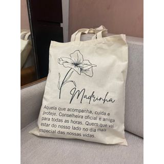 Ecobag madrinha de casamento  sacola ecológica,escola,faculdade, curso,personalizado,brinde,praia,moda,brinde,presente, em Oferta na Shopee