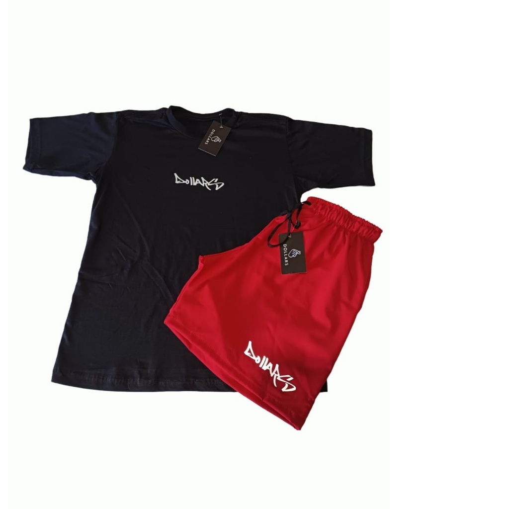 CAMISETA E BERMUDA SHORTS TACTEL ELASTANO CONFORTÁVEL TREINO PRAIA VERÃO