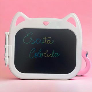 Lousa Magica Tablet Infantil de desenho escrita colorida formato de gatinho 10 polegadas educativo para criança escrever e desenhar