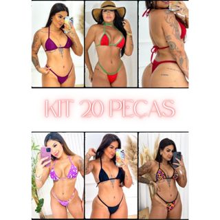 KIT 20 PEÇAS (10 CONJUNTOS) DE BÍQUINIS FITA EM ATACADO