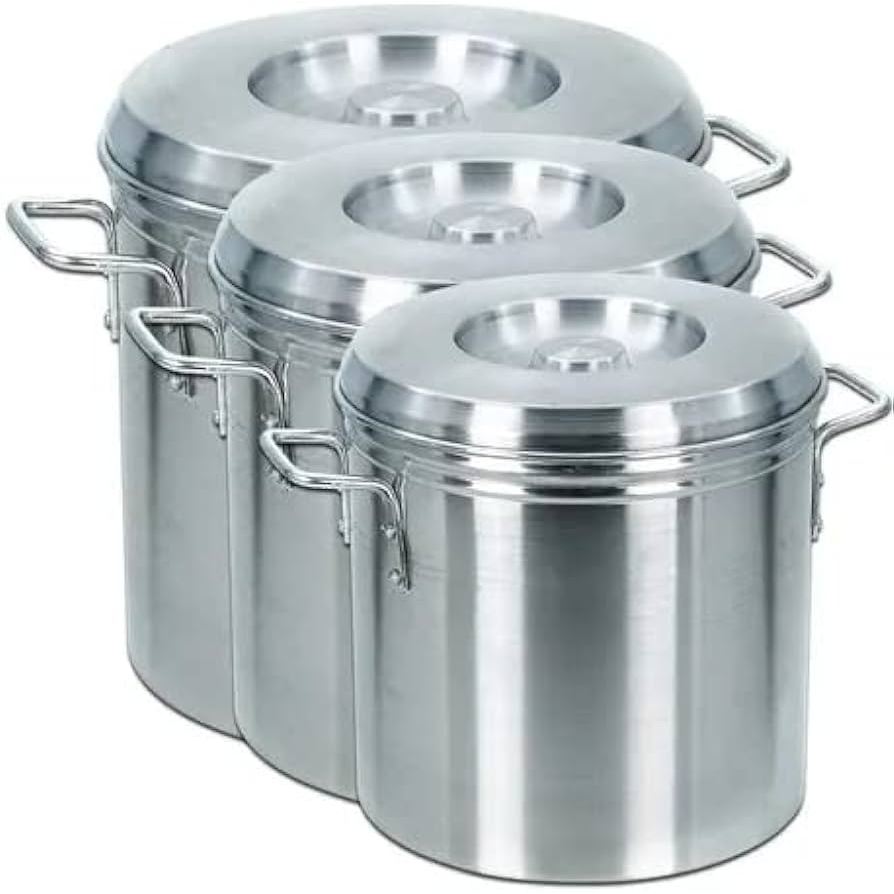 Jogo Kit Caldeirão Hotel Aluminio Polido Reforçado 3 Peças Caldos Feijoada 18 - 20 - 22