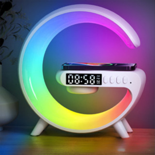 Luminária de Mesa Multifuncional: 15W Luz Atmosférica RGB Alarme Relógio e Alto-Falante Bluetooth Integrado em Oferta na Shopee