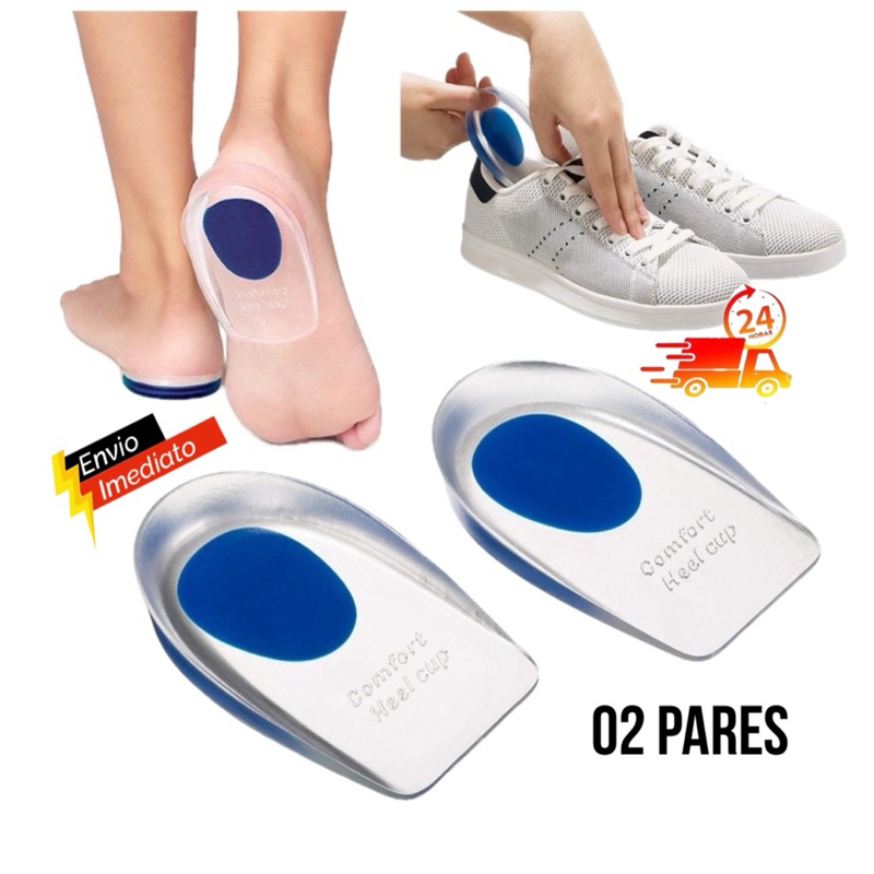 Par Meia Palmilha Silicone Gel Ortopedica Esporao Calcanheira