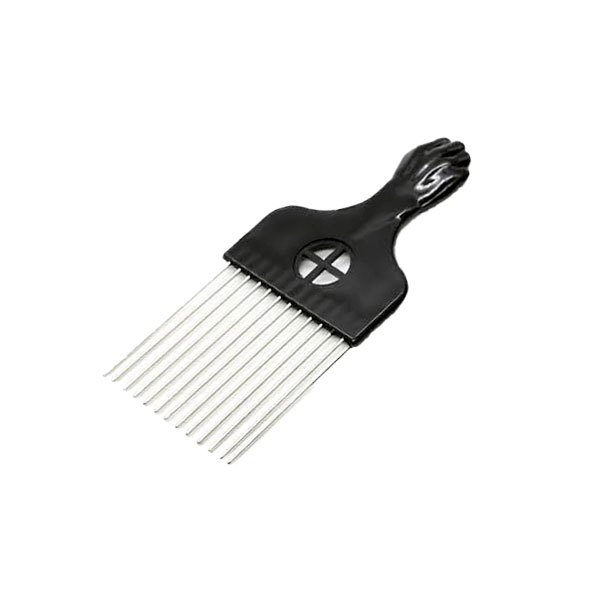 Pente Garfo Penteado Afro Dente de Metal Aço Black Power em Oferta na Shopee
