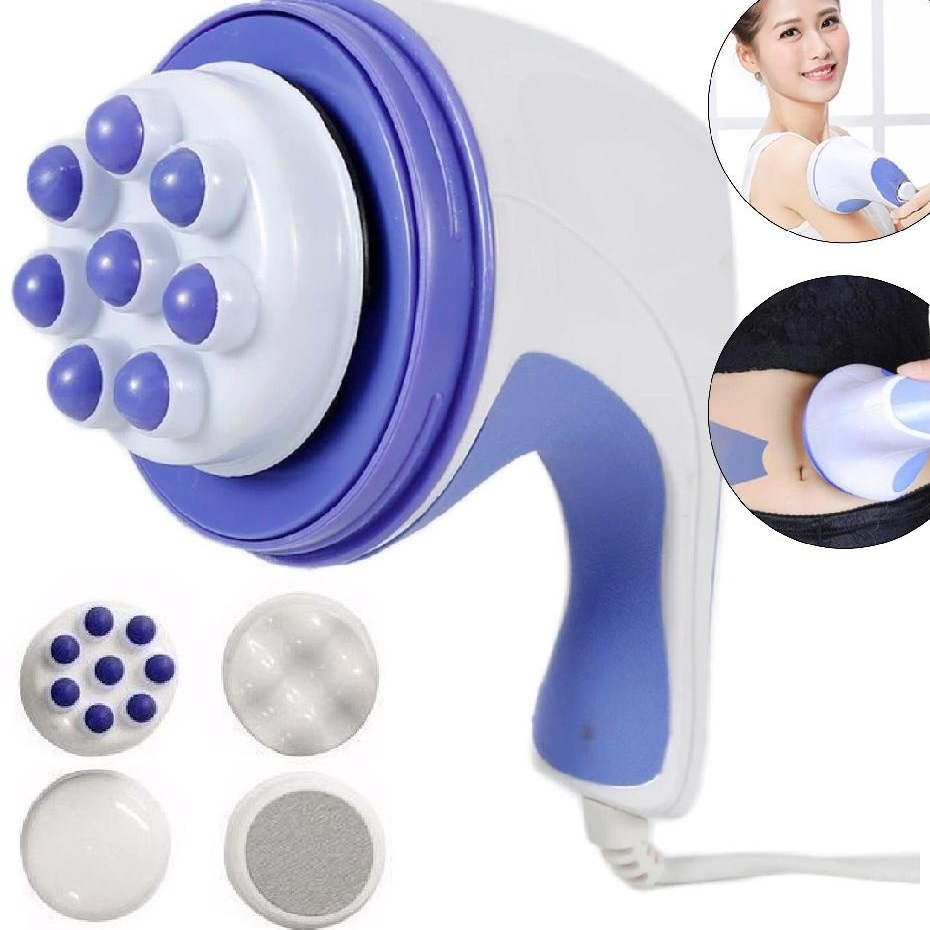 Massageador Elétrico Orbital Corporal Massagem Fitnes 4 Acessórios 110V Pronta Entrega