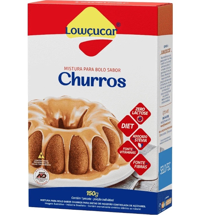 Mistura para Bolo Zero Açúcar Churros Lowçucar 150g em Oferta na Shopee