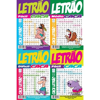 KIT COM 20  CAÇA PALAVRAS LETRÃO E SUPER LETRÃO SEM REPETIÇÃO. em Oferta na Shopee