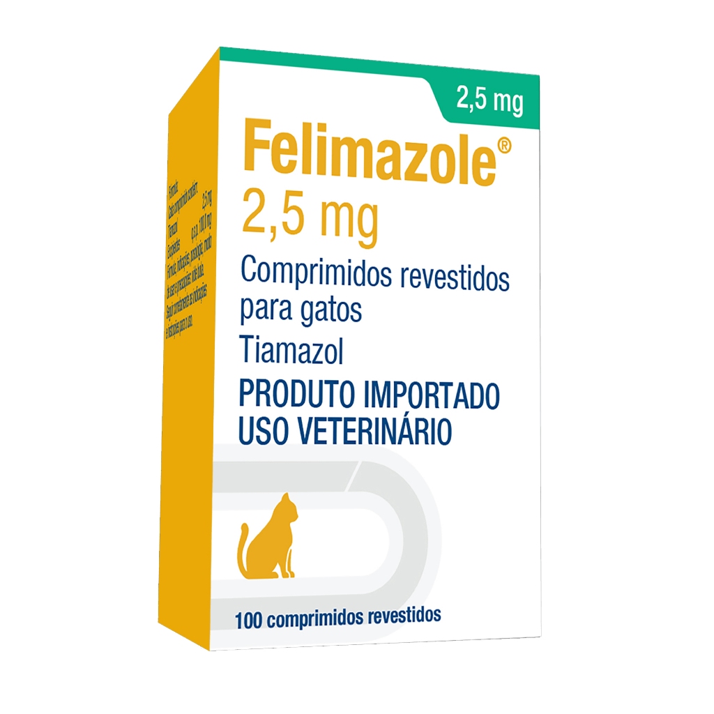 Comprimidos Felimazole® 2,5 mg contém 100 comprimidos - Pets